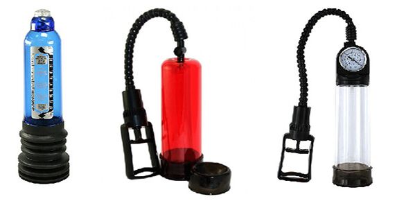 Diferentes tipos de bombas que aumentan el tamaño del pene